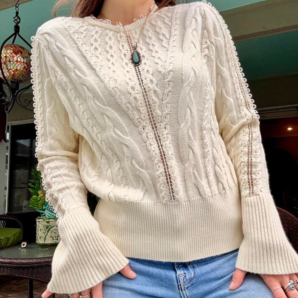 Express Cream Knit Sweater